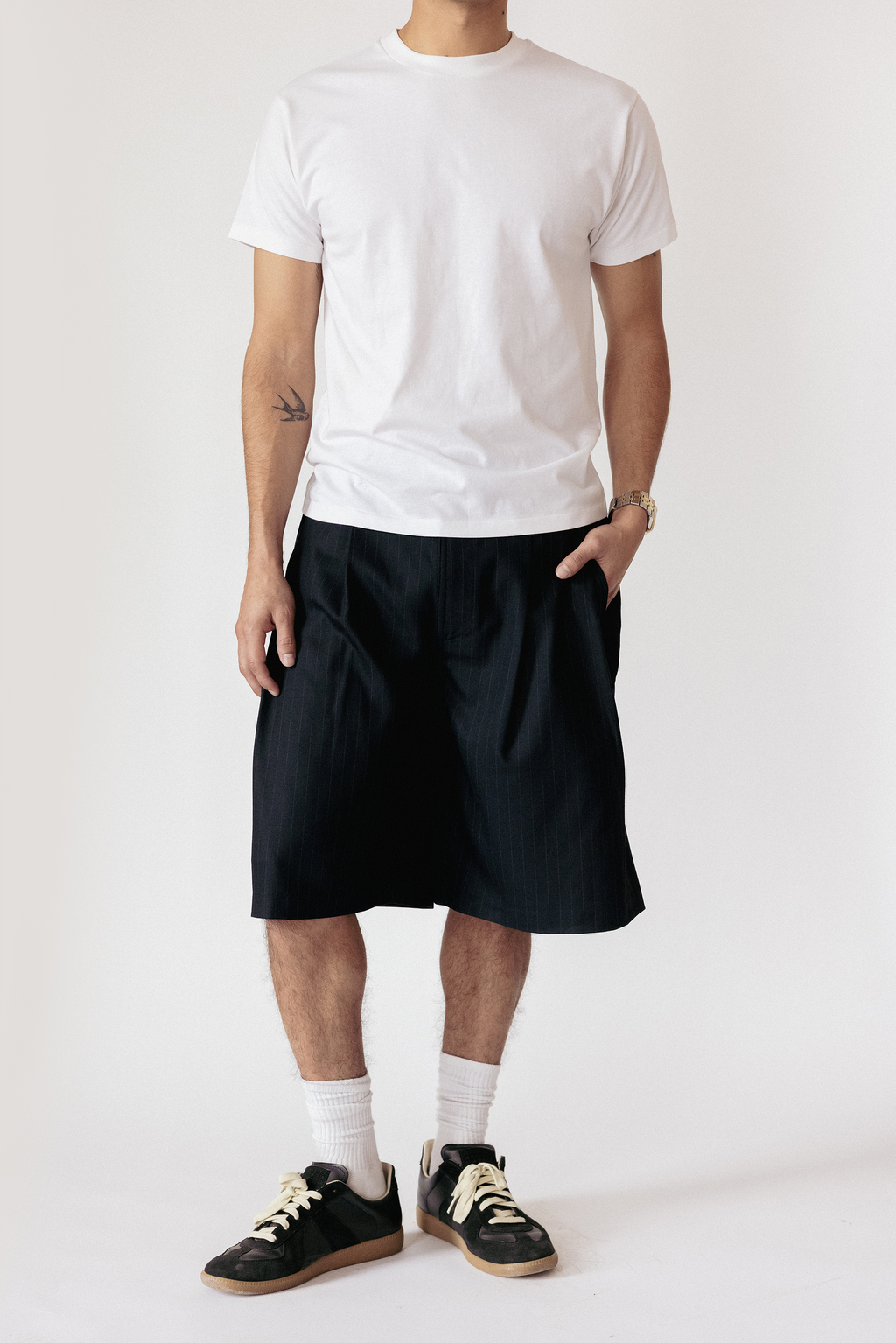 Pleaded Trouser Short In Navy