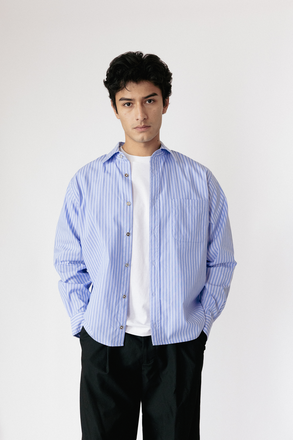 Boxy Dress Shirt In Somerset Blue