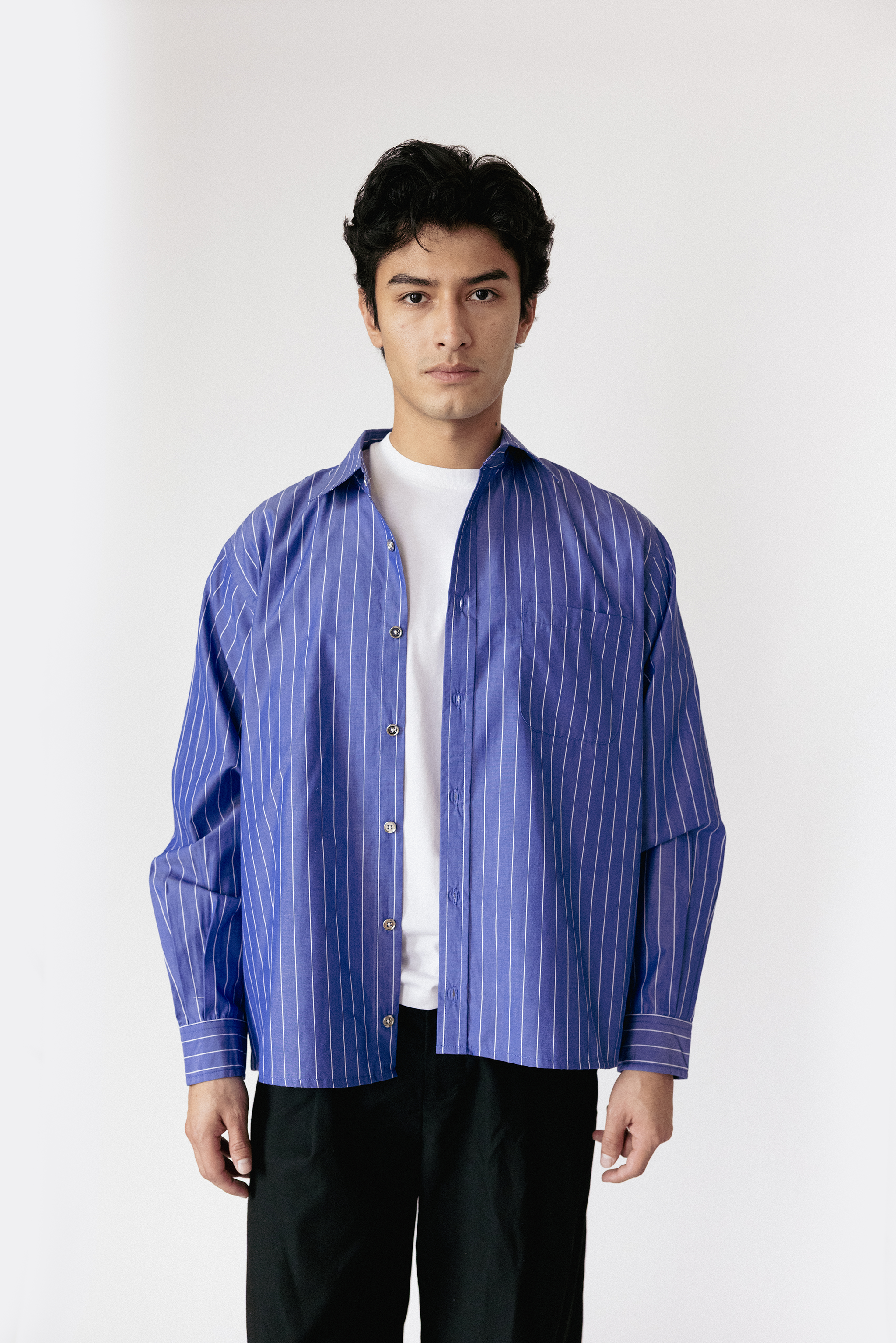 Boxy Dress Shirt In French Blue