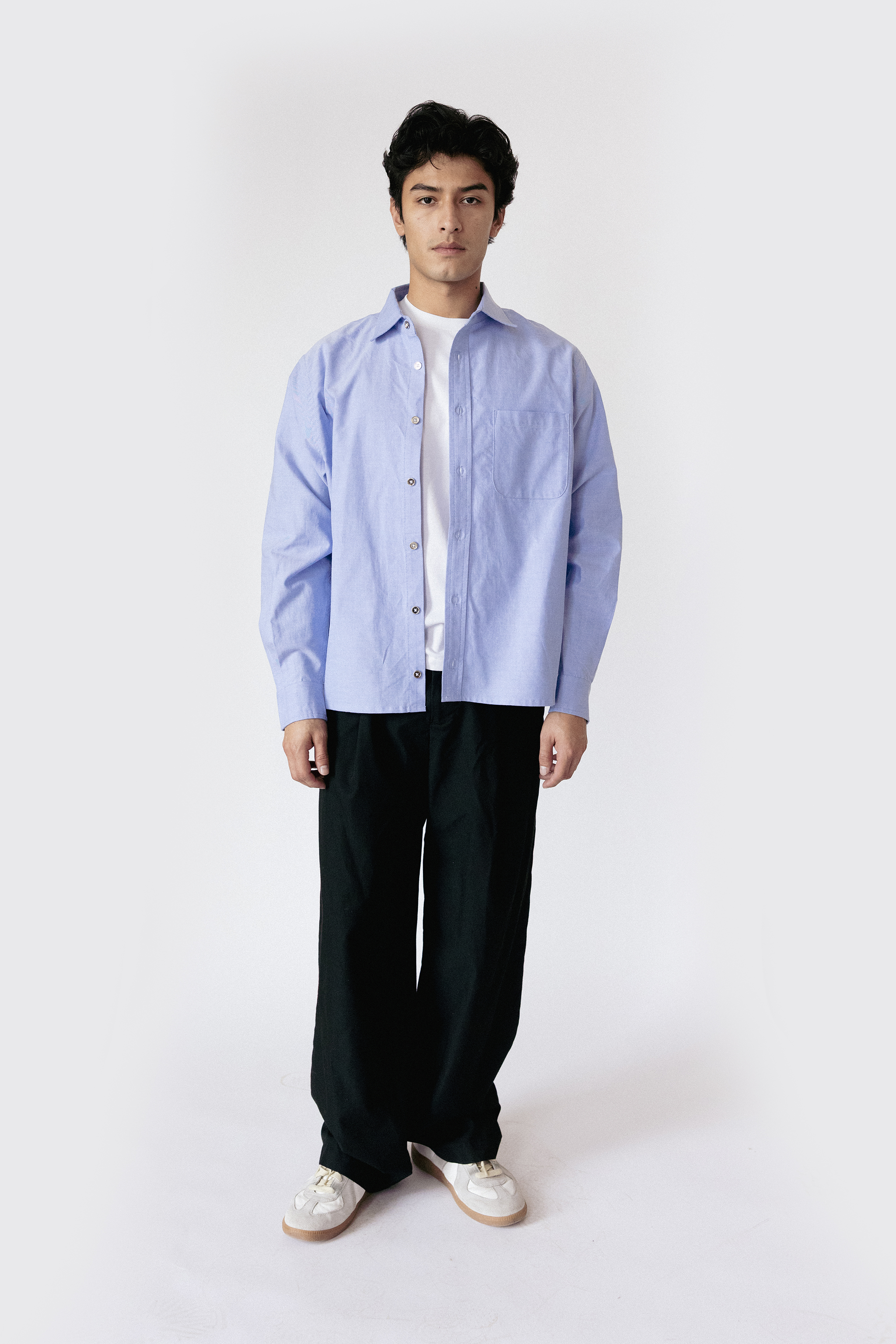 boxy fit dress shirt Short sleeve boxy fit shirt