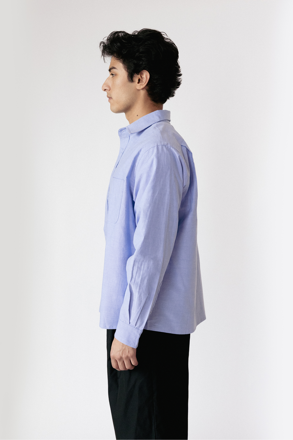 Boxy Dress Shirt In Oxford Blue