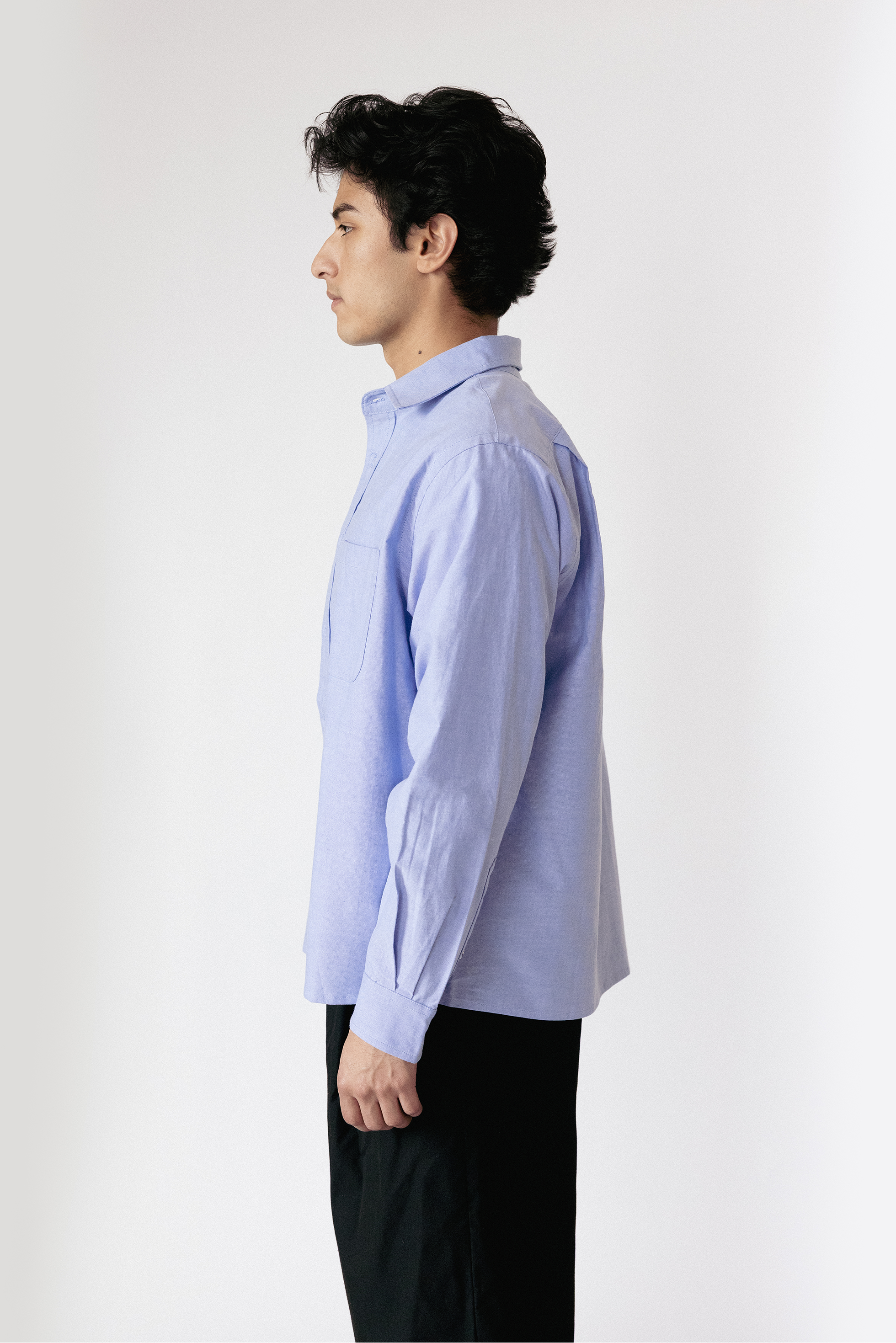 Boxy Dress Shirt In Oxford Blue
