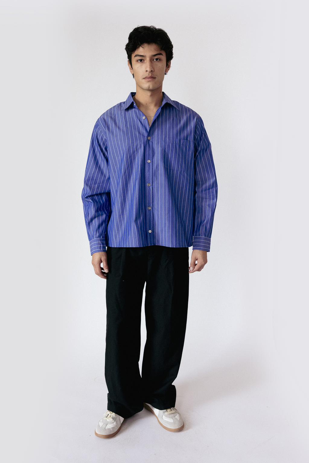 Boxy Dress Shirt In French Blue