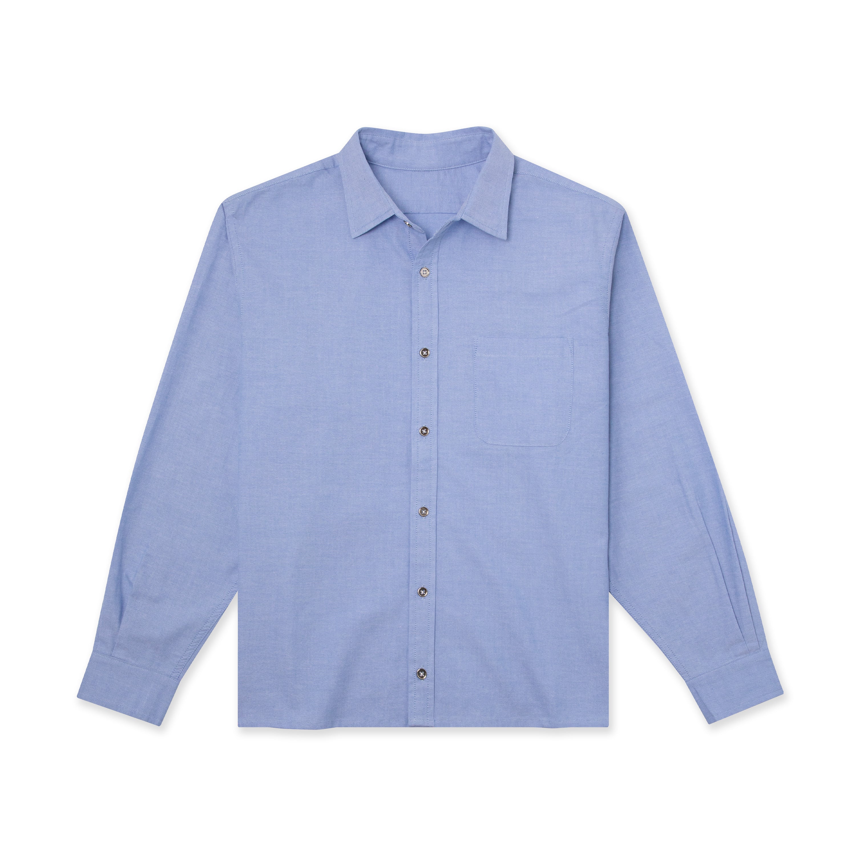 Boxy Dress Shirt In Oxford Blue